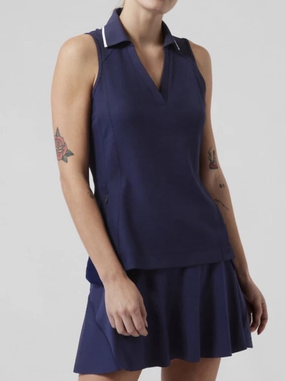 Athleta Everyday Polo Tank Top, Navy - Large